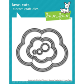 LF2574 Lawn Cuts Custom Craft Die Outside In Stitched Thought Bubble Stack
