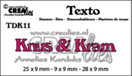 115634/4911 Crealies Texto Dansk Knus & Kram (DK) CLTDK11 9x9mm - 28x9mm