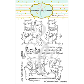 C3AJ632 Colorado Craft Company Clear Stamps Family Love-By Anita Jeram 4"X6"