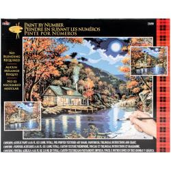 464737 Paint By Number Kit Fall River Train 16"X20"