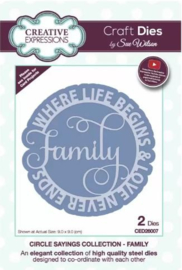 CED26007 Creative Expressions Circle sayings craft die Family