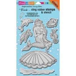 291298 Stampendous Fran's Cling Stamps & Stencils Mermaid