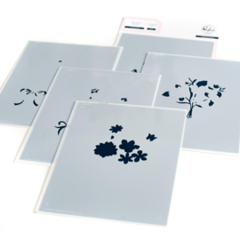 PF139022 Pinkfresh Studio Stencils Floral Envelope Layering