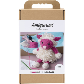 977868 Creativ Company Amigurumi hobbyset, Schaap, roze, off white
