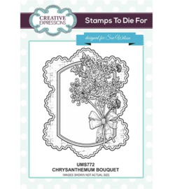 UMS772 Stamps To Die For Sweet Chrysanthemum Bouquet