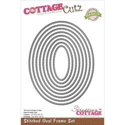 533096 CottageCutz Basics Frame Dies Stitched Oval