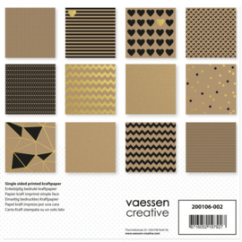 200106-002 Vaessen Creative Love It kraft paper 12x12" 2x12 single side