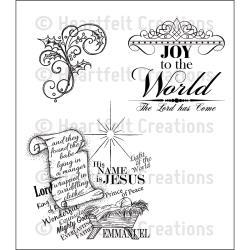 HCPC3683 Heartfelt Creations Cling Rubber Stamp Set Joy To The World