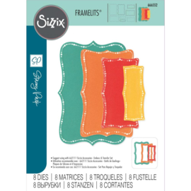 666552 Sizzix Fanciful Framelits Die Set Doris Dotted Top Note By Stacey Park 8/Pkg