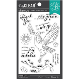 706199 Hero Arts Clear Stamps Crane Wishes 4"X6"