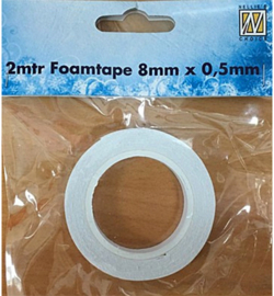 Foam tape 0,5mm dubbelzijdig klevend 8mm x 2mtr