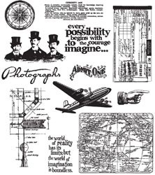 215567 Tim Holtz Large Cling Rubber Stamp Set Warehouse District