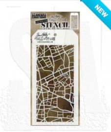 THS 156 Tim Holtz Layered Stencil Metropolis 4.125"X8.5"