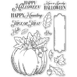 640152 Memory Box Clear Stamps Halloween Pumpkin