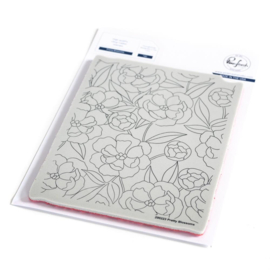 PF200223 Pinkfresh Studio Cling Rubber Background Stamp Pretty Blossoms A2