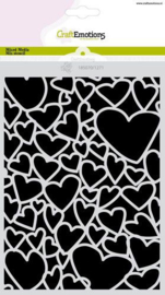 185070/1271 CraftEmotions Mask stencil Love Puns - harten A5 Carla Creaties