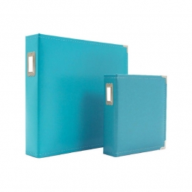 038481 Sn@p! Leather Binder 6"X8" Teal