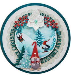CR1595 Marianne Design Merry craftables Christmas circle by Marleen