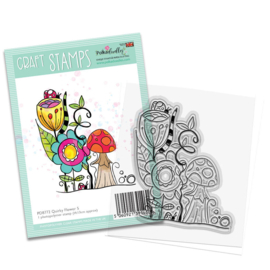 PD8772 Polkadoodles Quirky Flower 5 Craft Stamps