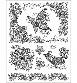 6976 Viva Decor Clear Stamps  Scribble Butterfly