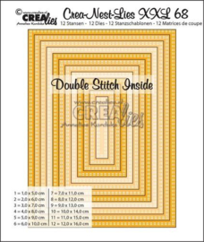 115634/0168 Crealies Crea-Nest-dies XXL no 68 doub.stitch inside rectang max.120x160mm