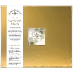 095206 Doodlebug Storybook Metallic Album Gold 12"X12"