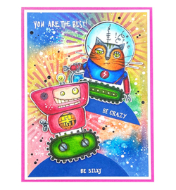 ABM-OOTW-STAMP71 - ABM Clear Stamp Space Cats Out Of This World nr.71