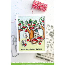 LF2930 Lawn Fawn Clear Stamps Apple-Solutely Awesome 4"X6"