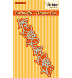 HSDJ009 Nellie's Choice Hobby Solutions Dies Butterfly-flower border