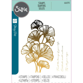 666593 Sizzix Cosmopolitan Clear Stamp Set Inspire By Stacey Park 4/Pkg