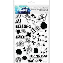 628783 Simon Hurley create Cling Stamps Doodle Florals  6"X9"