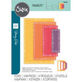 666553 Sizzix Fanciful Framelits Die Set Renee Deco Rectangles By Stacey Park 9/Pkg