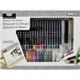 513902 Flat Easel Art Set Large Sketch & Drawing Set 56pc