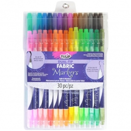 394862 Tulip Chisel-Tip Fabric Markers Assorted  30/Pkg