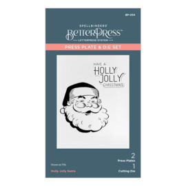 BP054 Spellbinders BetterPress Letterpress Press Plates & Die Set Holly Jolly Santa