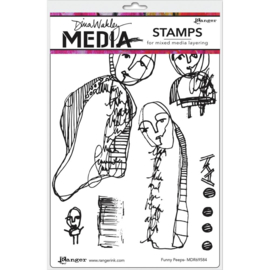 617329 Dina Wakley Media Cling Stamps Funny Peeps 6"X9"