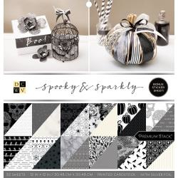 101093 DCWV Double-Sided Cardstock Stack Spooky & Sparkly 12"X12" 32/Pkg