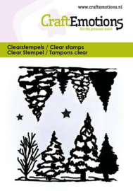 130501/5049 CraftEmotions clearstamps Landschap bomen en sterren 6x7cm