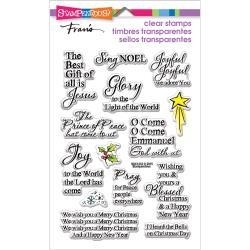 464584 Stampendous Perfectly Clear Christmas Stamps Joyful Phrases