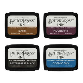 BPI003 Spellbinders BetterPress Letterpress Mini Ink Pad Set Regal Tones 4/Pkg