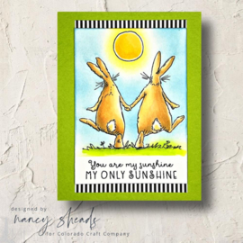 AJ940 Colorado Craft Company Clear Stamps Sunset Rabbits - By Anita Jeram