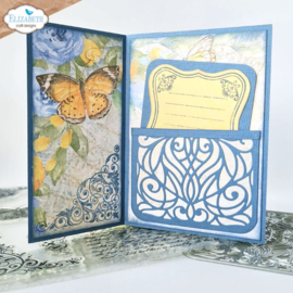 CS348 Evening Rose Stamp Butterflies and Swirls