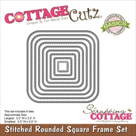 533101  CottageCutz Basics Frame Dies Stitched Rounded Square