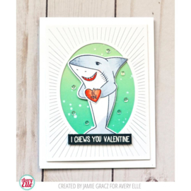 615433 Avery Elle Clear Stamp Set Shark Hugs 4"X3"