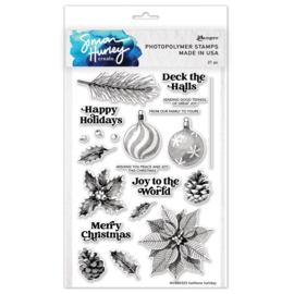HUR82323 Simon Hurley create. Clear Stamps Halftone Holiday 6"X9"