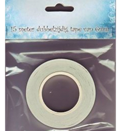 Tissue tape Dubbelzijdig klevend 15 mtr x 6 mm