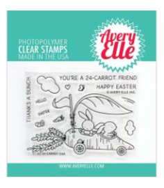 671532 Avery Elle Clear Stamp Set Carrot Car 4"X3"
