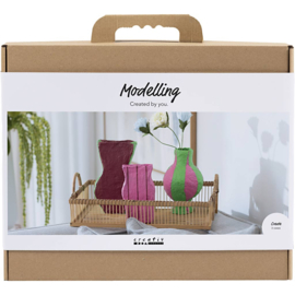 977837 Creativ Company Maxi hobbyset boetseren, Vazen van papier-maché
