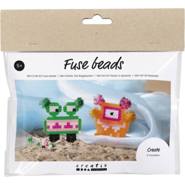 977642 Creativ Company Mini Hobbyset Strijkkralen, Monster, diverse kleuren