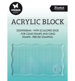 SL-ES-ASB03 - SL Acrylic stamp block for clear and cling stamps with grid Essentials nr.03